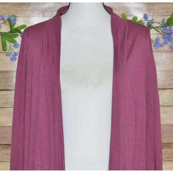 Soft Surroundings Purple Ladies Open Front Cardigan Size XL Ruffled Hem Layering - Picture 4 of 12